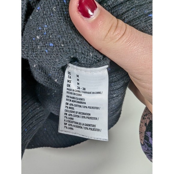 American Eagle Sweater Men's Speckled Knit Minimalist Preppy Academia Wool Blend - Picture 5 of 7